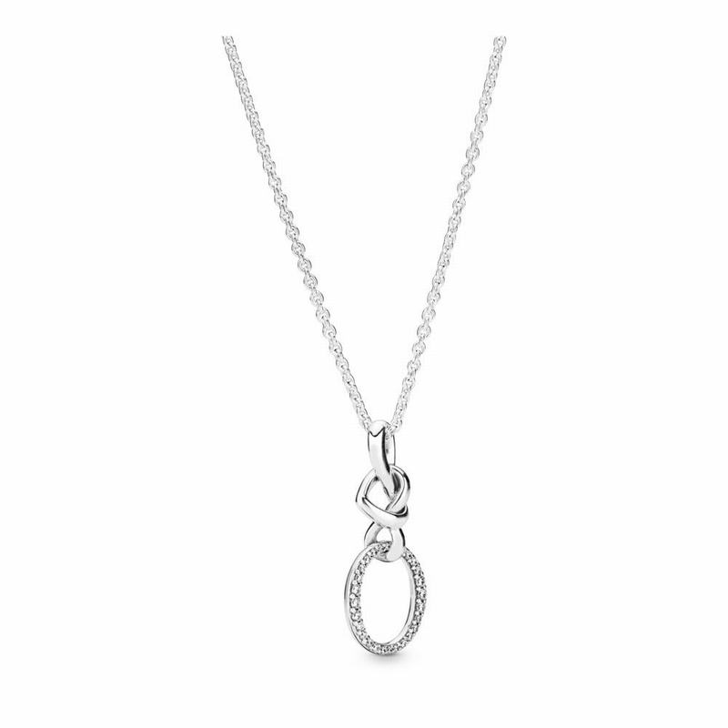 Pandora Knotted Heart Necklace NZ, Sterling Silver (539084-JCI)